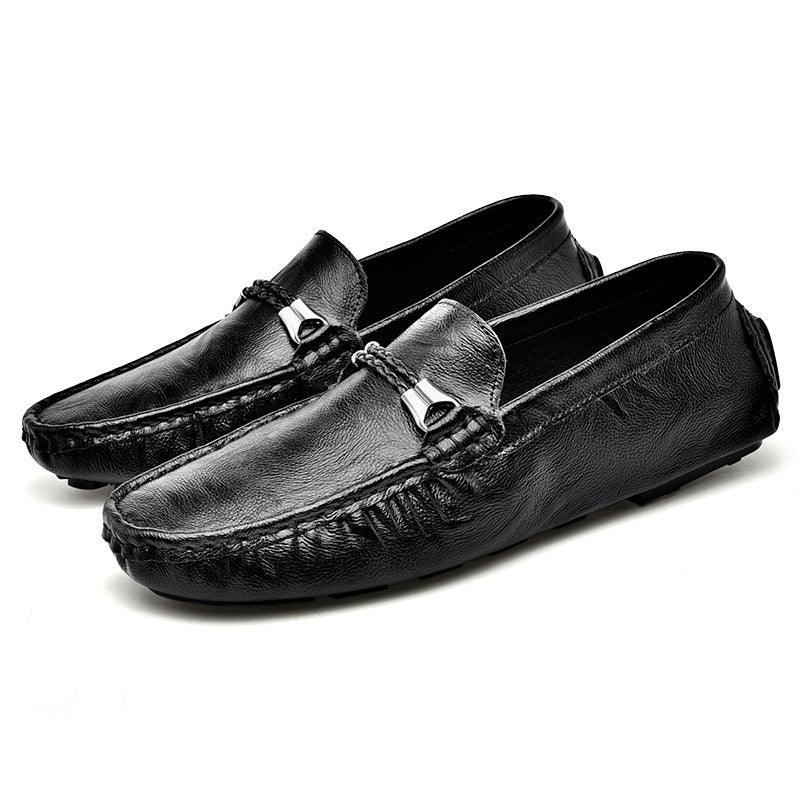 Übergrößen Cowhide Freizeitschuhe Herren Britische One Pedal Loafers