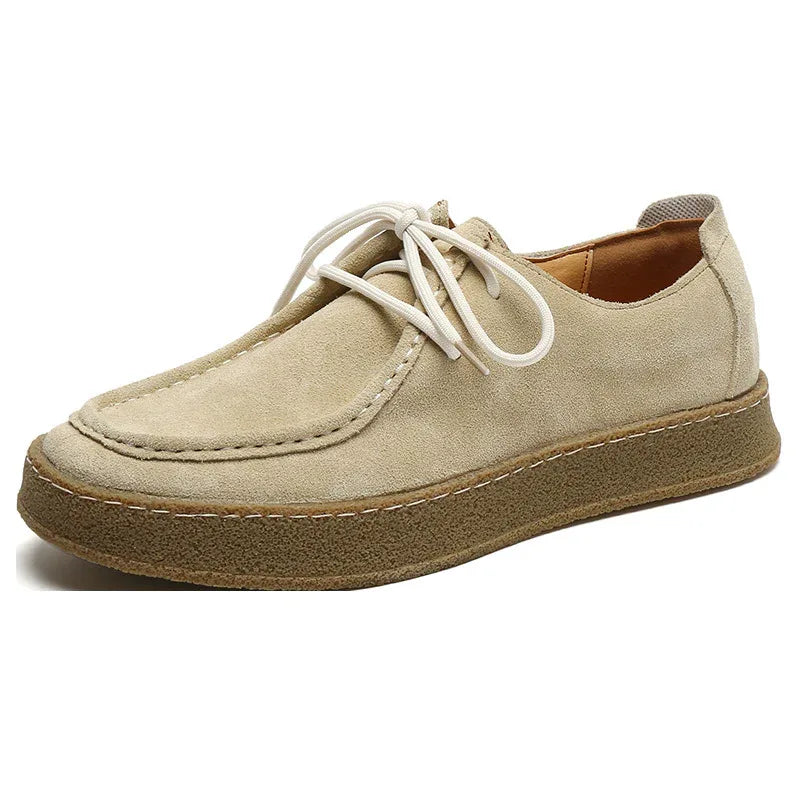 Chaussures Bateau Décontractées en Daim et Cuir Style Britannique Toutes Saisons