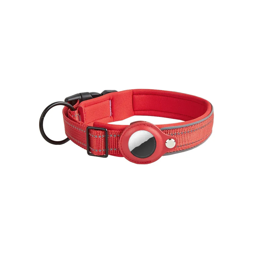 Collier Airtag en cuir et nylon pour chien, chat, animal de compagnie, traceur de localisation anti-perte