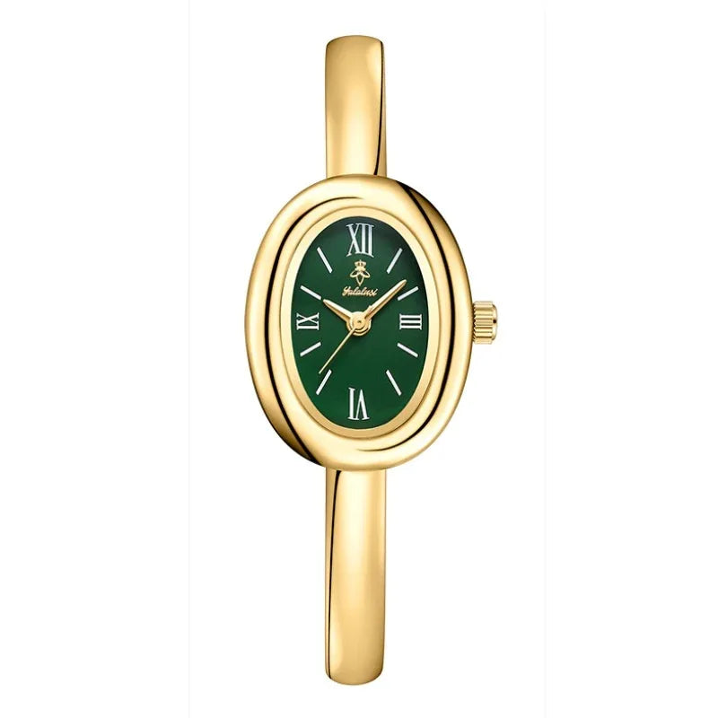 Multifunktionale Damen-Retro-Quarzuhr im Oval-Design