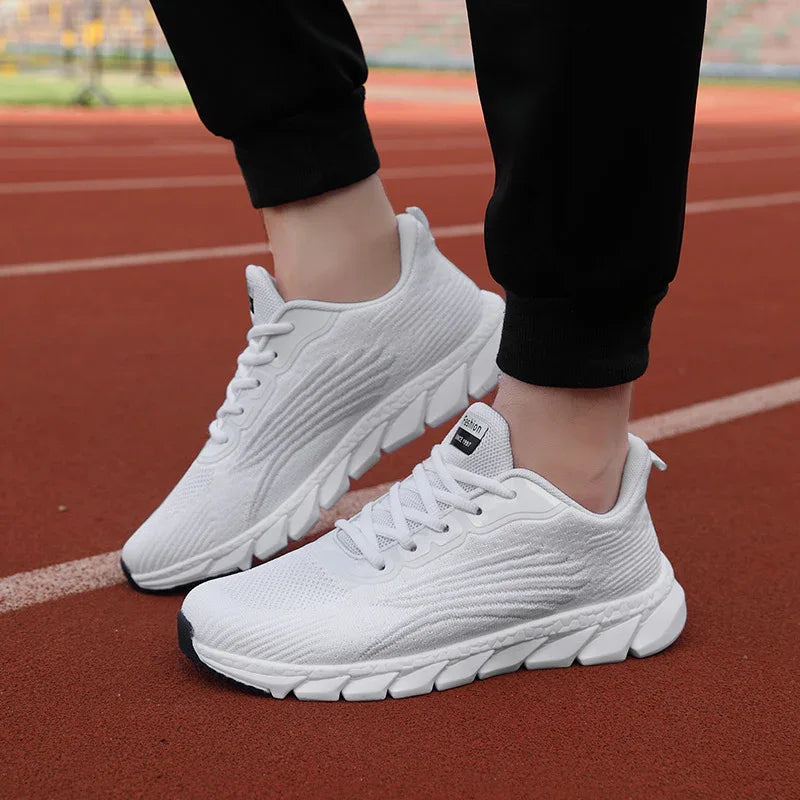 Herren- und Damen-Fliegengewebte Atmungsaktive Unisex-Laufschuhe Paar Freizeit-Sneaker
