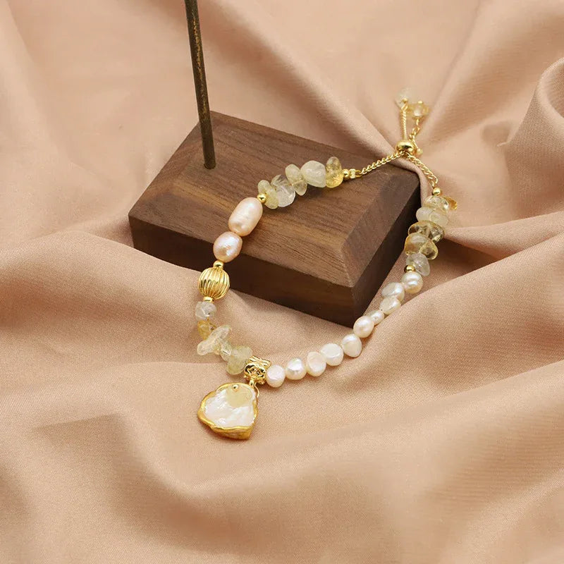 Bracelet perles naturelles mignon pour femme