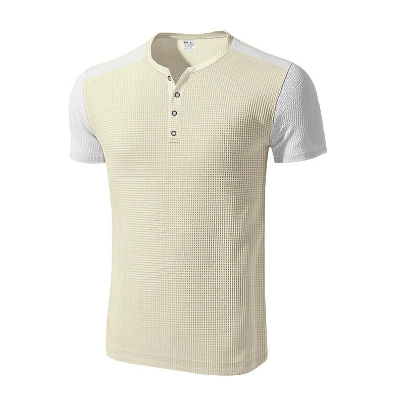 Herren Übergrößen Einfarbig Geknöpfte T-Shirts