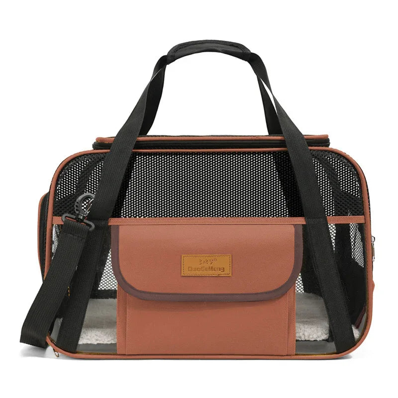 Sac de transport pour chien à bandoulière en tissu Oxford respirant, sac portable pour chat