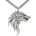 Herrenhalskette mit Wolfskopf-Anhänger
