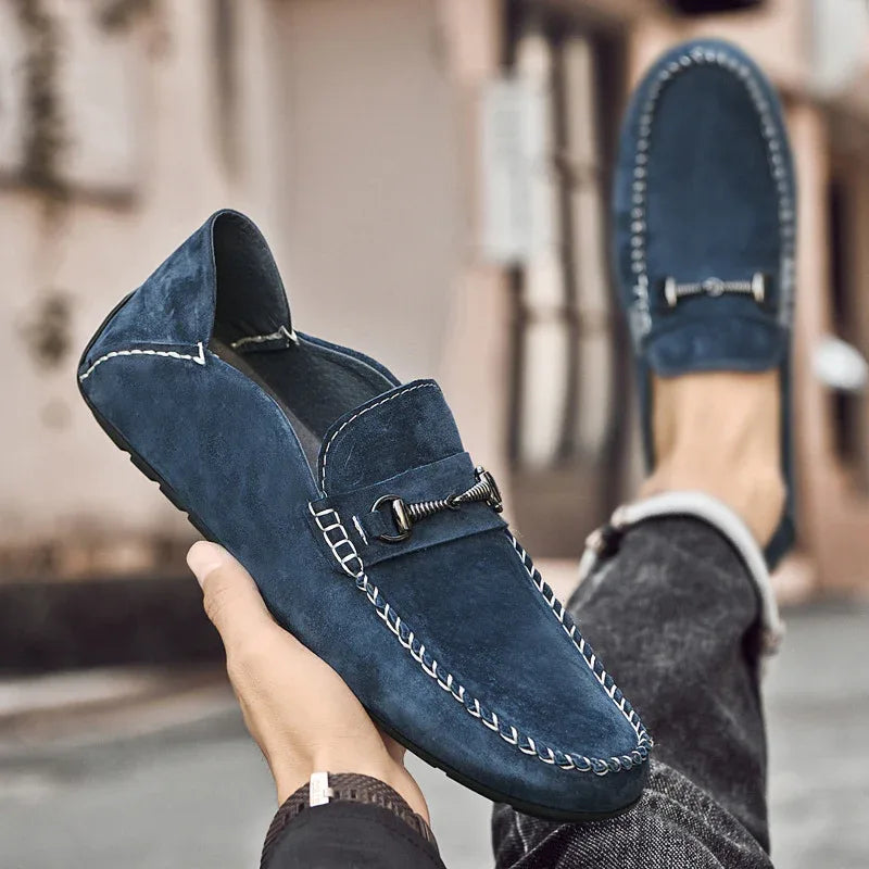 Herren Mokassins aus Wildleder Atmungsaktive Freizeitschuhe