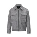 Vintage Solide Jacke mit mehreren Taschen und Reißverschluss