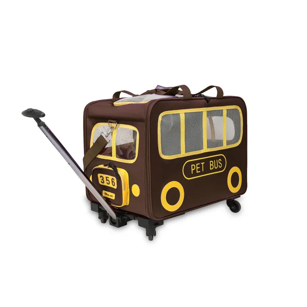 Sac de transport portable grande capacité pour chien et chat avec roulettes