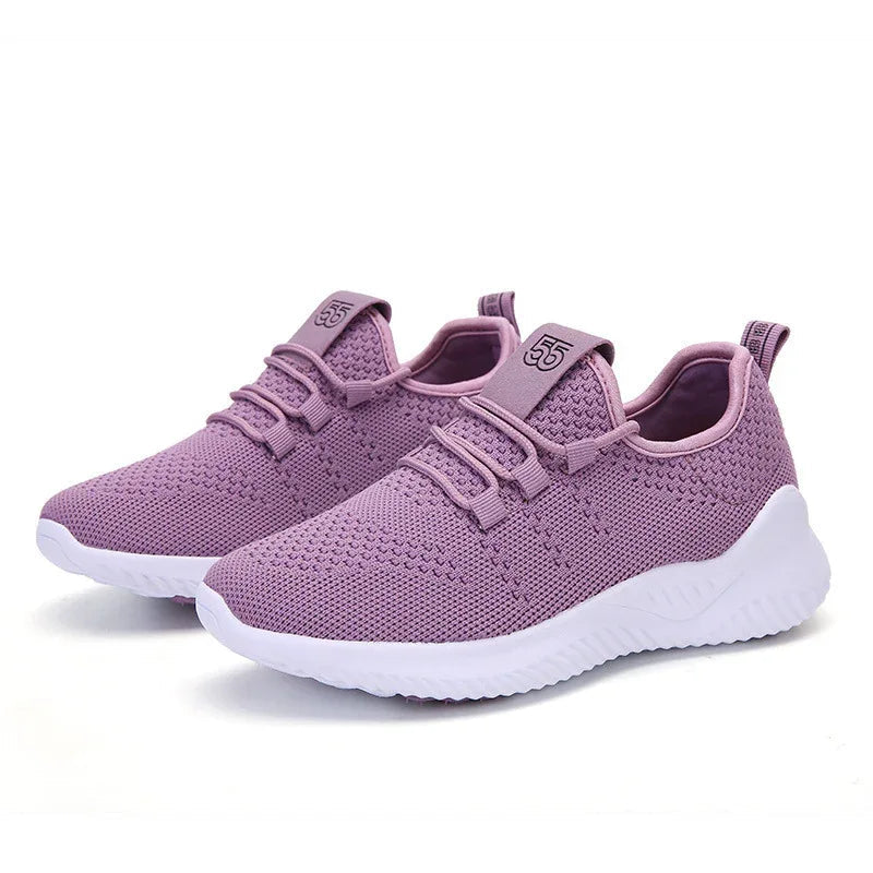 Chaussures de course respirantes légères en maille élastique pour femmes