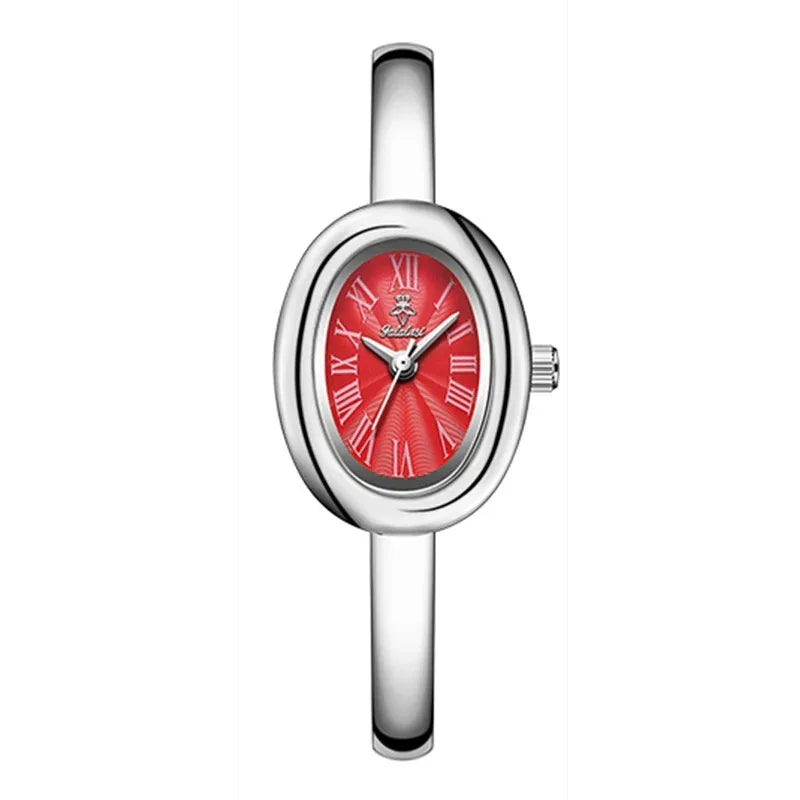 Multifunktionale Damen-Retro-Quarzuhr im Oval-Design