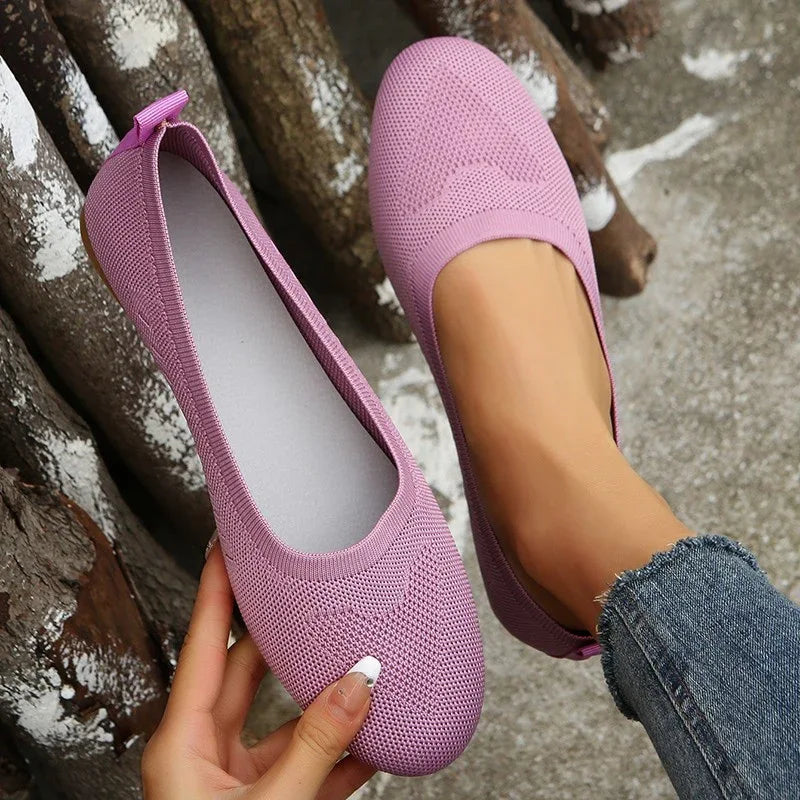 Damen Slipper Freizeit Slip-On Mesh Schuhe Ballerinas