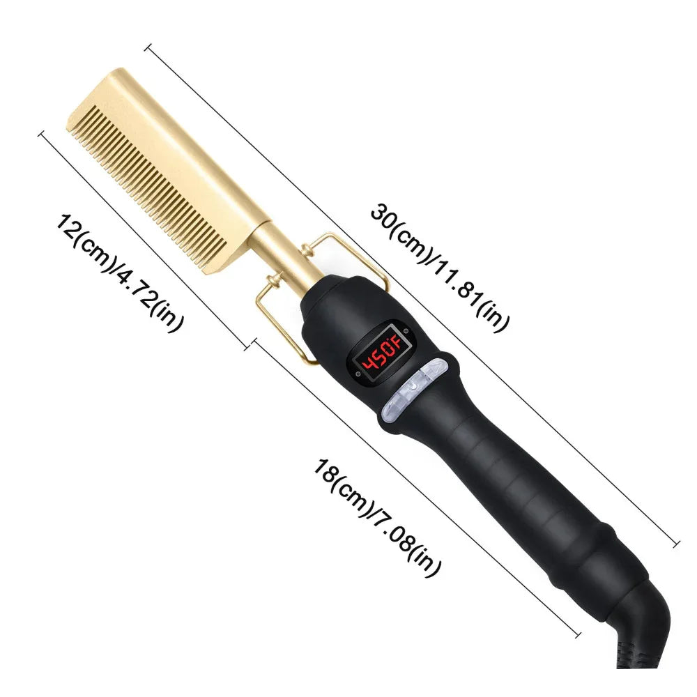 Multifunktionaler 3-in-1-Haarglätter-Lockenstab-Bartkamm