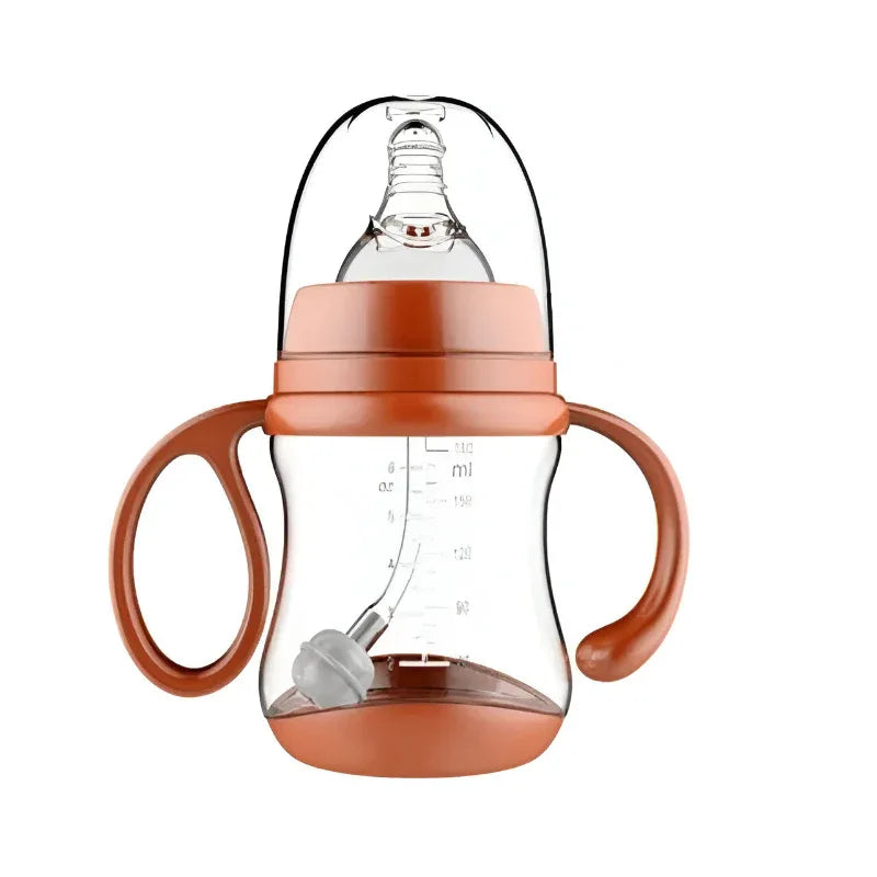 Fournitures d'alimentation pour bébés Gobelet en silicone avec deux poignées et paille