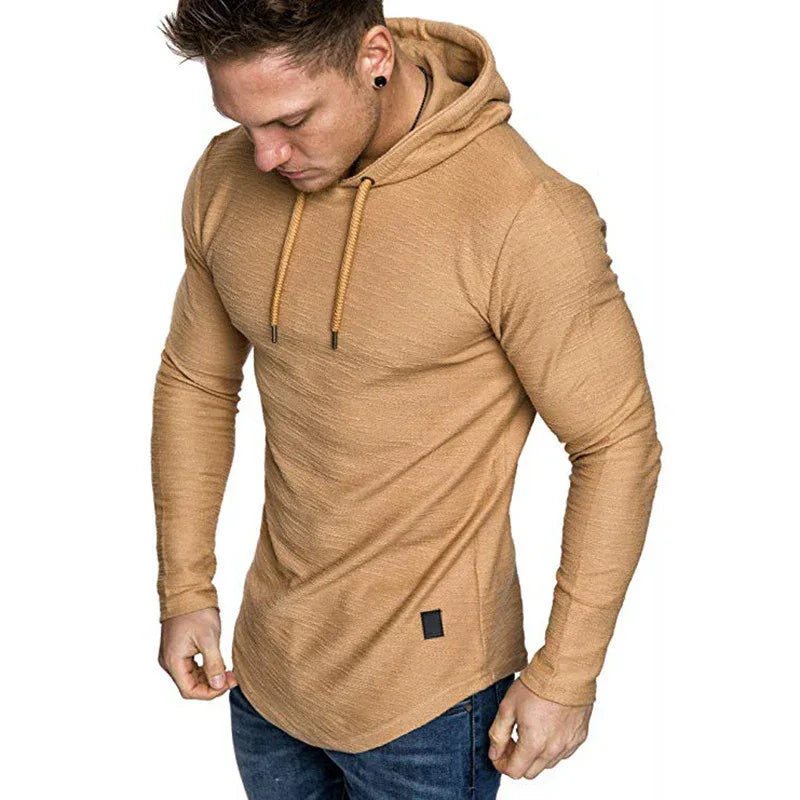 Sweat à capuche pour homme, décontracté, manches longues, coupe ajustée