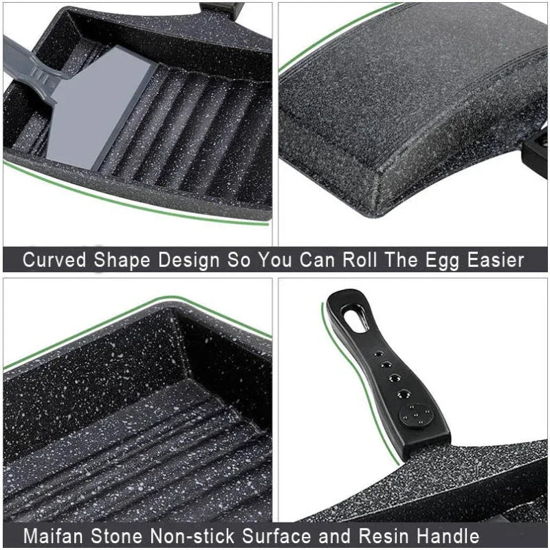Japanese Tamagoyaki Pot Siomaifan Stone Non-Stick Egg Roll Frying Pan