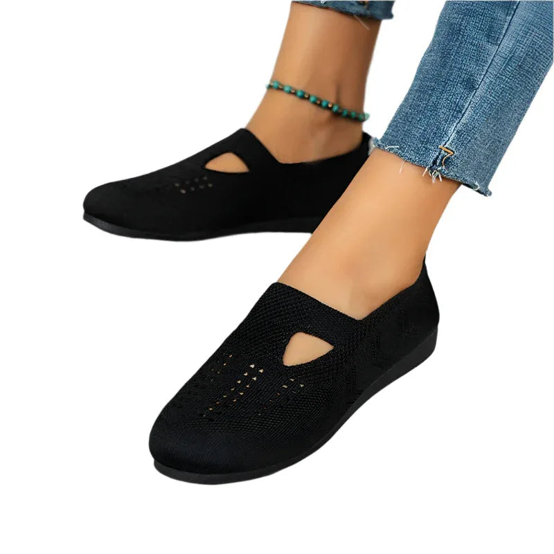 Damen Flache Atmungsaktive Mesh-Schuhe Sommer Leichte Loafer