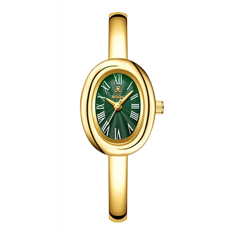 Multifunktionale Damen-Retro-Quarzuhr im Oval-Design