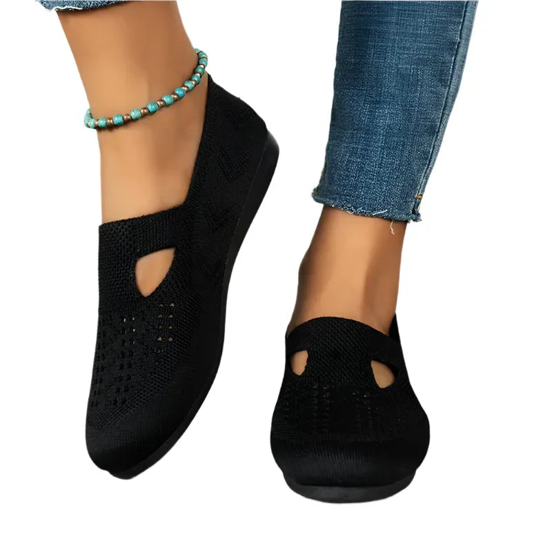 Damen Flache Atmungsaktive Mesh-Schuhe Sommer Leichte Loafer