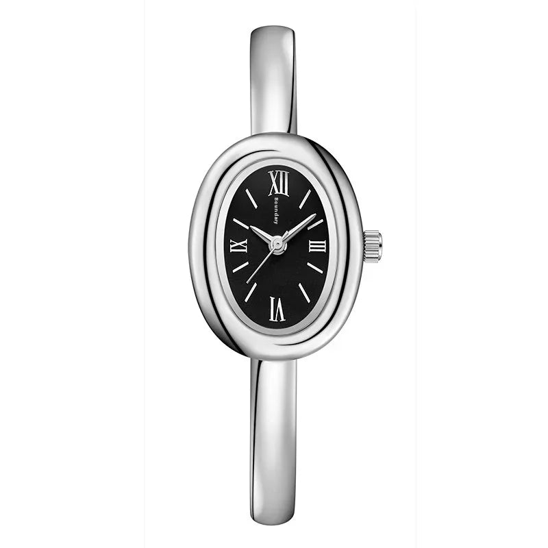 Multifunktionale Damen-Retro-Quarzuhr im Oval-Design