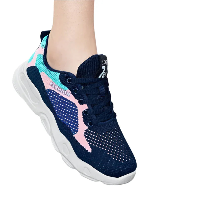 Baskets décontractées à lacets pour femmes Chaussures polyvalentes respirantes et légères pour la marche et la course à pied