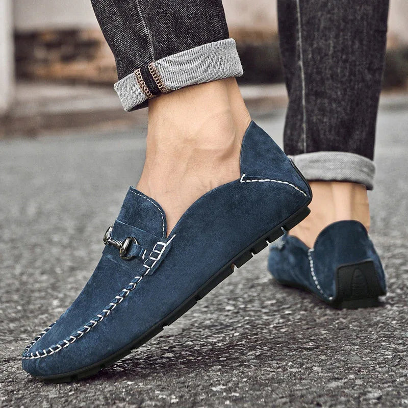 Herren Mokassins aus Wildleder Atmungsaktive Freizeitschuhe