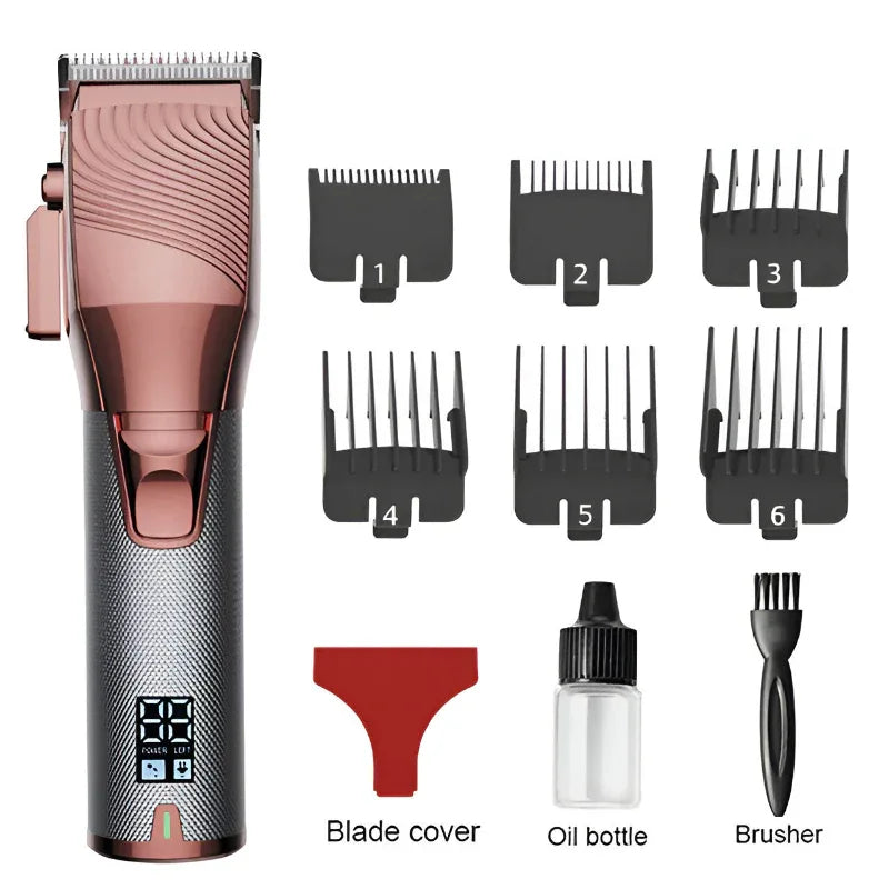 Tondeuse à Cheveux et Rasoir Électrique Rechargeable en Métal avec Écran Numérique LCD