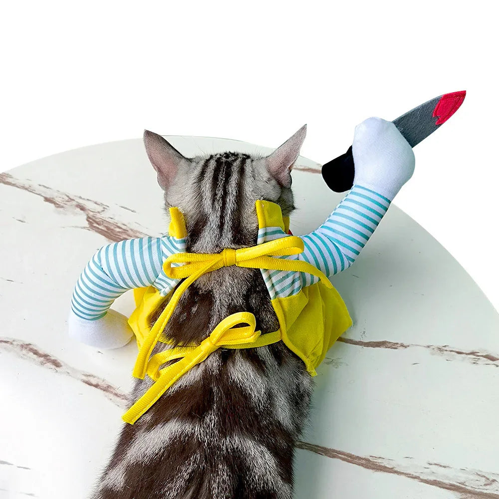 Lustiges kreatives Katzen-Haustier-Messer-Attentäter-Kostüm-Bekleidung