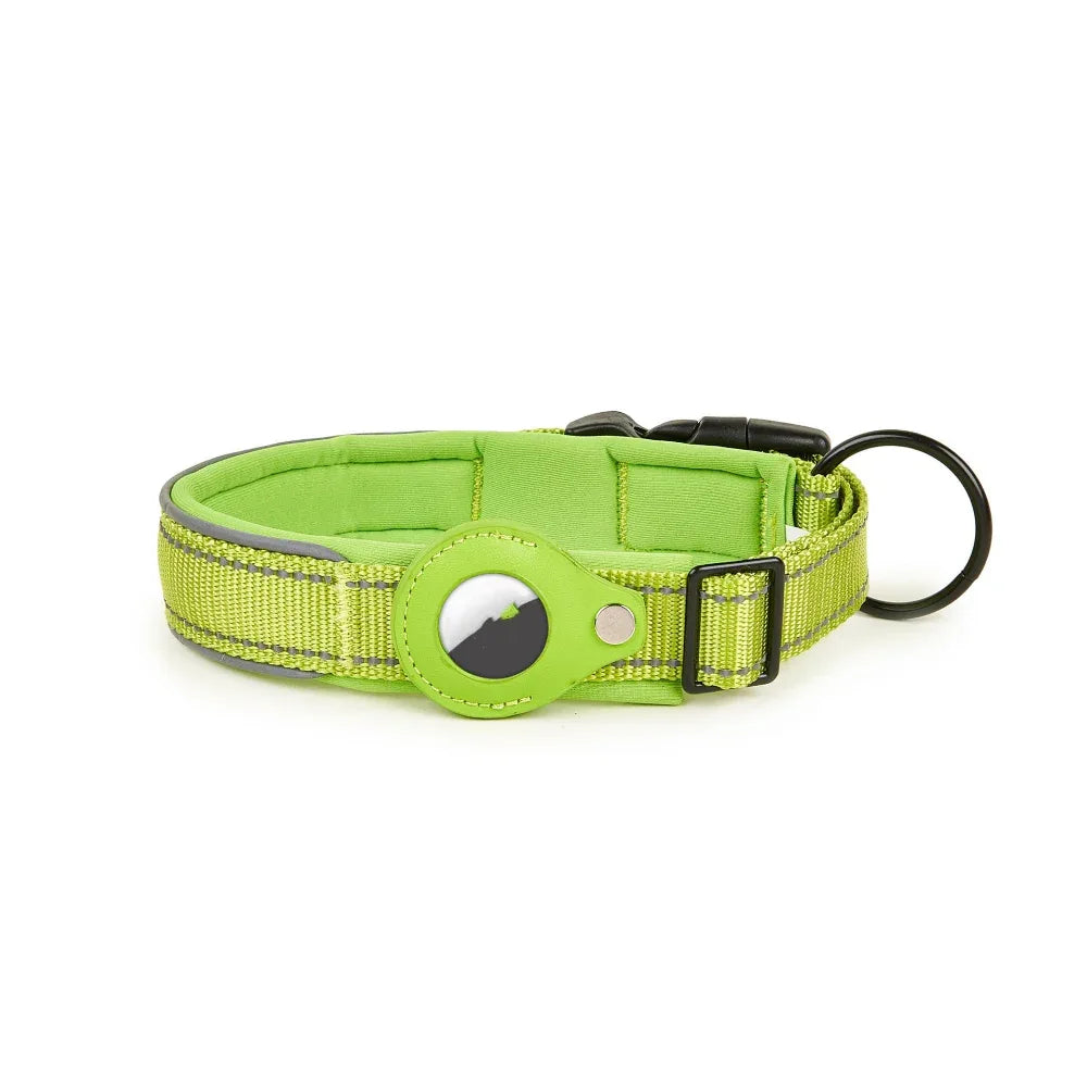 Collier Airtag en cuir et nylon pour chien, chat, animal de compagnie, traceur de localisation anti-perte