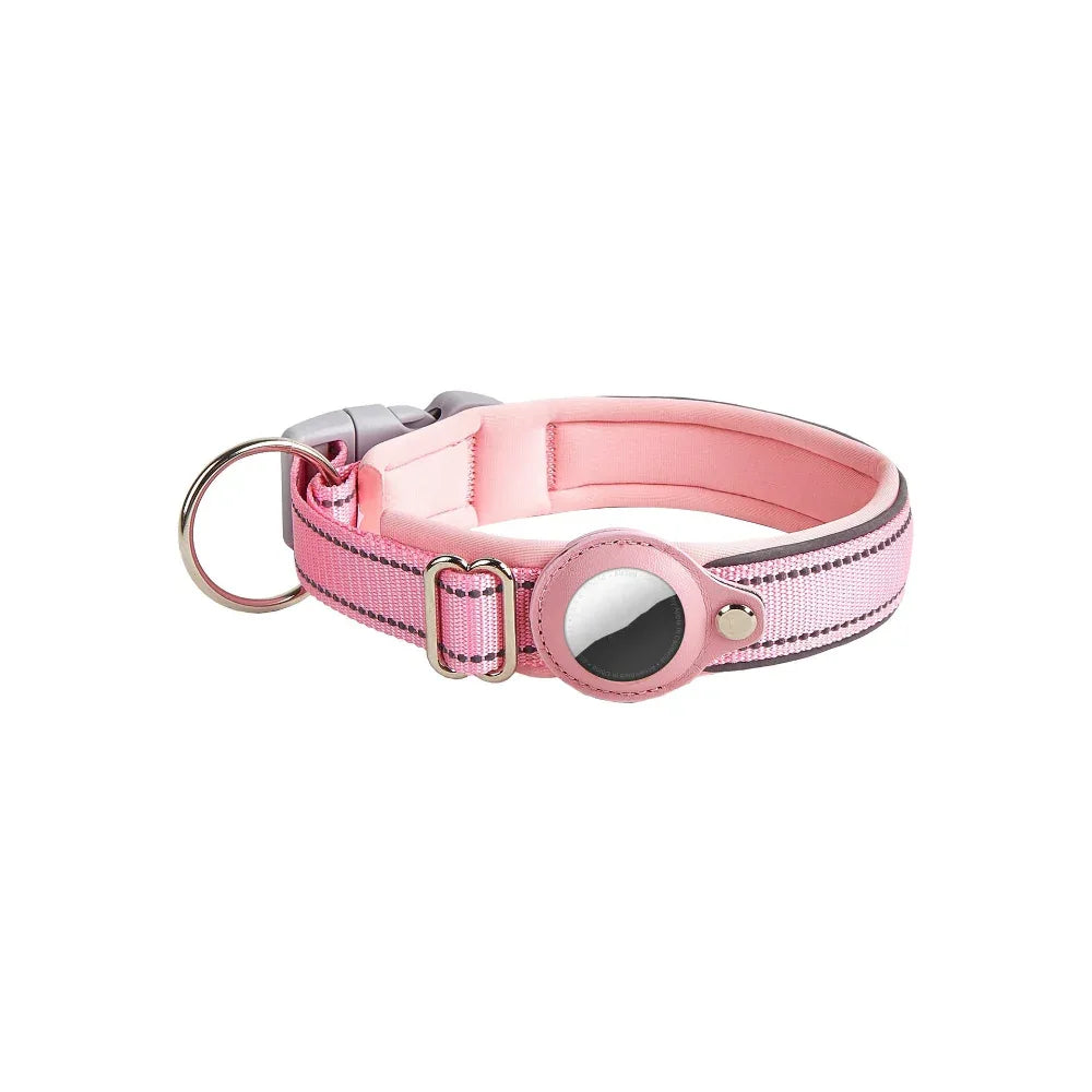 Collier Airtag en cuir et nylon pour chien, chat, animal de compagnie, traceur de localisation anti-perte
