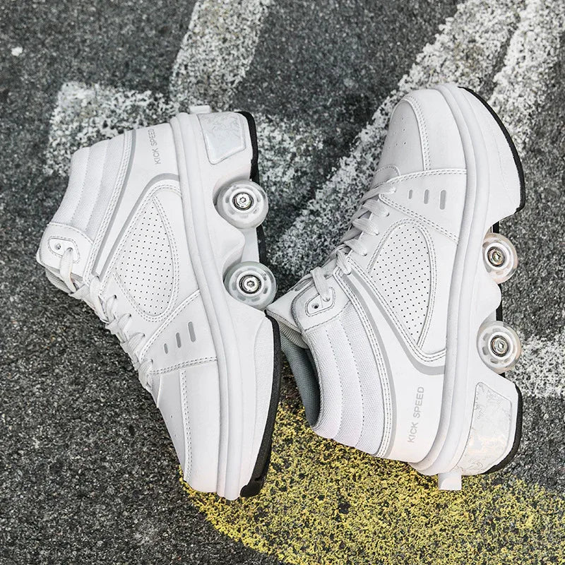 Damen Rollschuhe mit doppelter Rollenreihe