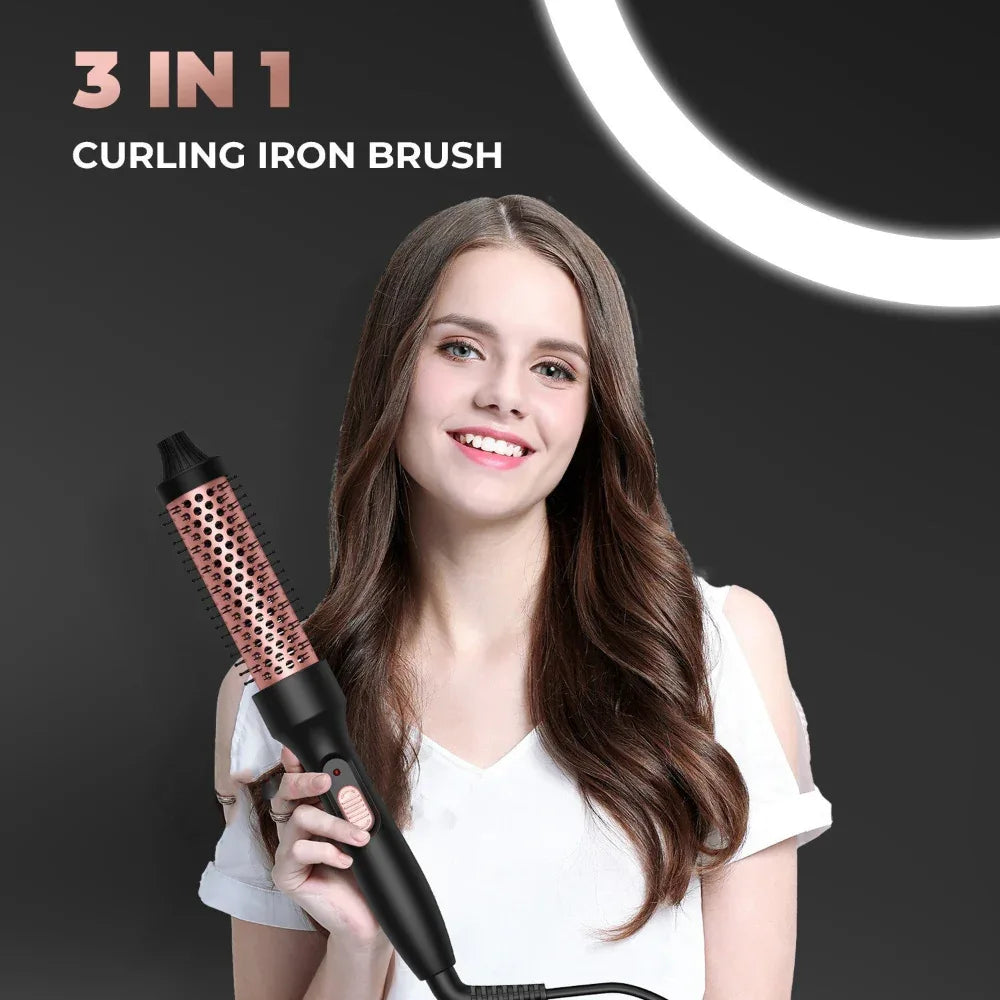 Hochleistungs-Haarglättungs- und Lockenwickler-Heizbürste für Haarstyling