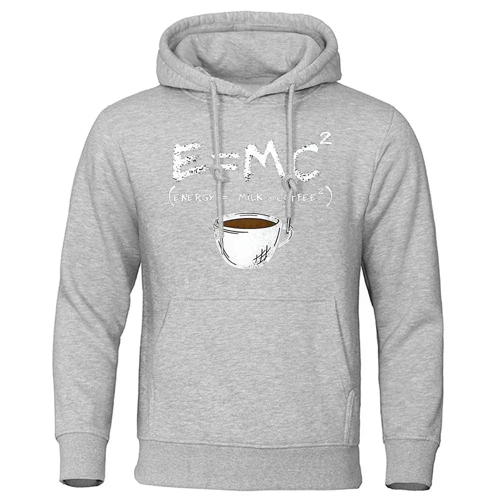 Herren-Hoodies mit lustiger Kaffee-Mathe-Gleichung und lockerer Passform