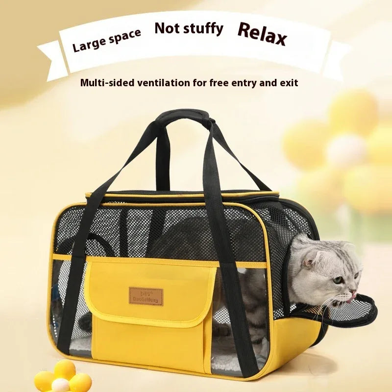 Sac de transport pour chien à bandoulière en tissu Oxford respirant, sac portable pour chat