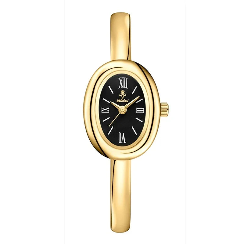 Multifunktionale Damen-Retro-Quarzuhr im Oval-Design