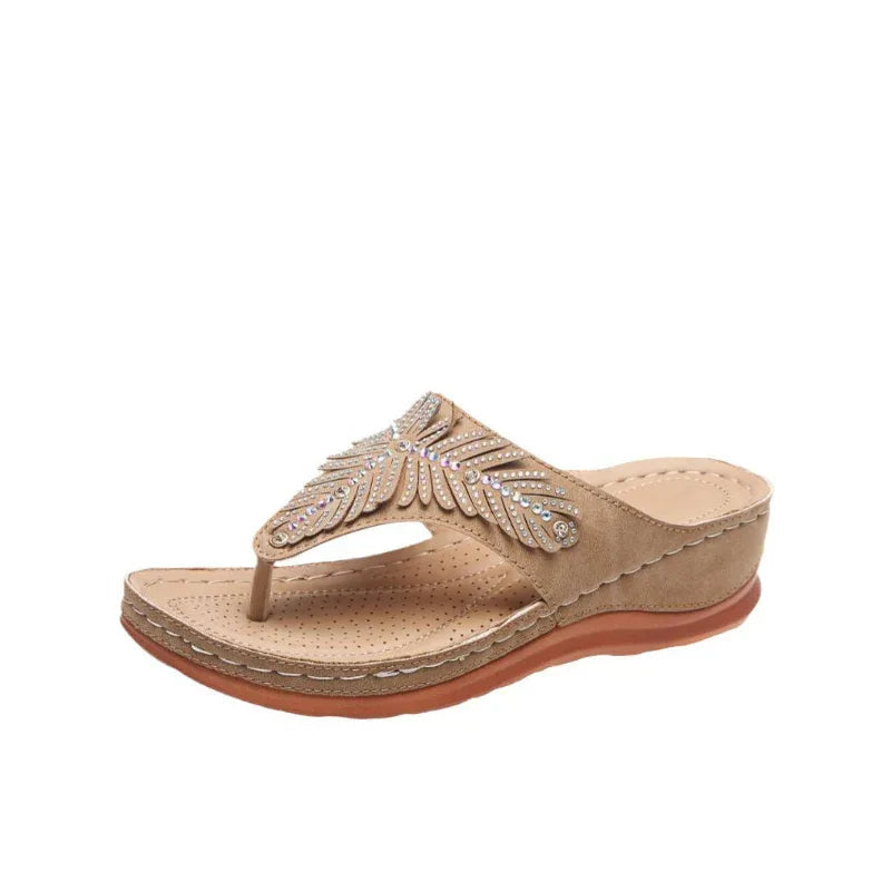 Damenschuhe Strass-Keilsandalen