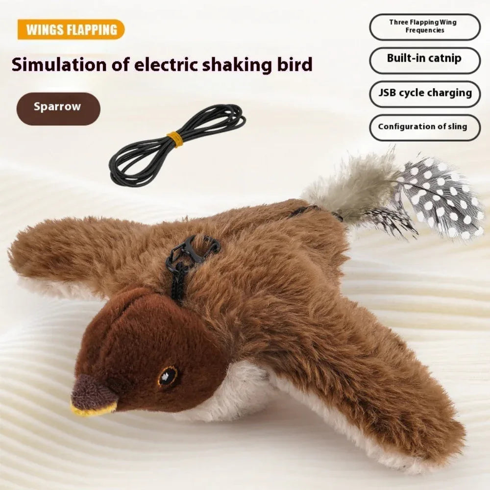 Jouet pour chat électrique rechargeable oiseau de simulation