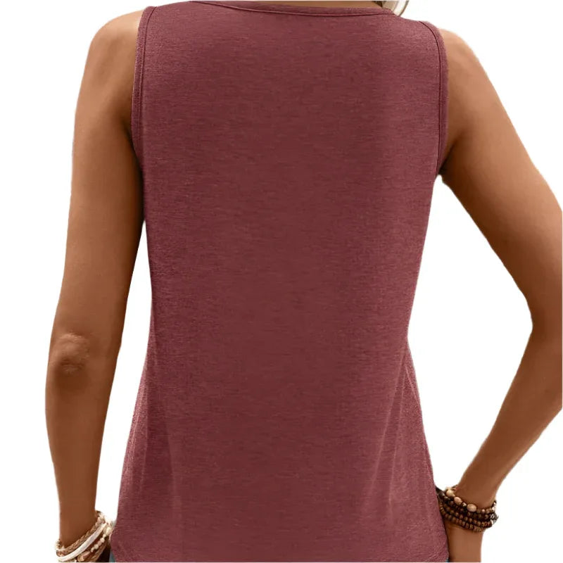 Einfaches ärmelloses Damen-Tanktop in Unifarben für den Alltag