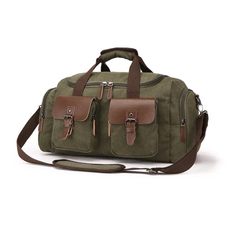 Sac à bandoulière unisexe de voyage en toile rétro
