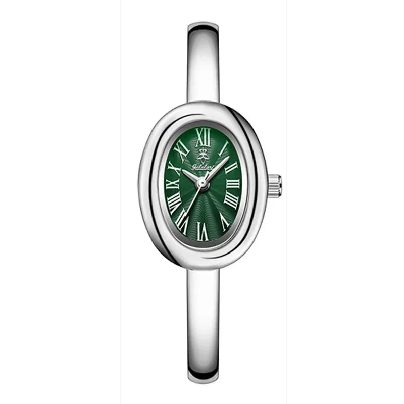 Multifunktionale Damen-Retro-Quarzuhr im Oval-Design