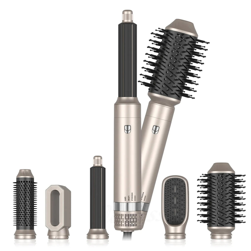Brosse soufflante 6 en 1 avec ioniseur et tête détachable