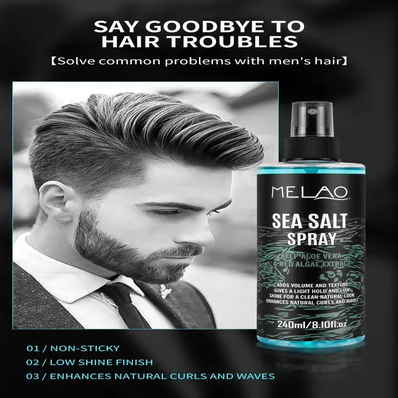 Spray capillaire au sel de mer naturel pour hommes et femmes, ajoute instantanément du volume, de la texture, de l'épaisseur, tenue légère, texturisant et épaississant