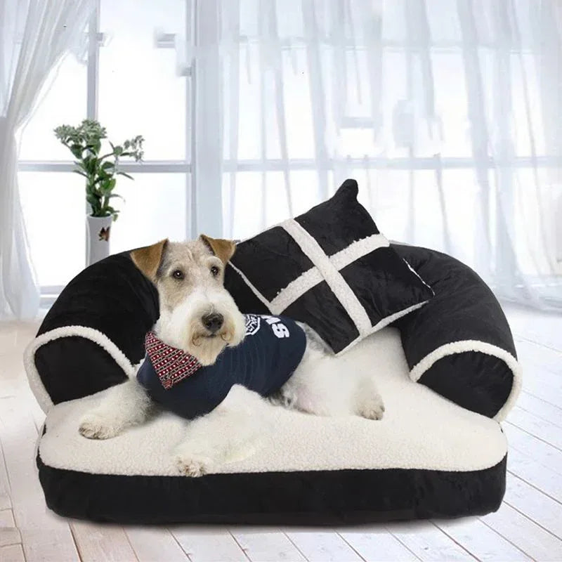 Canapé Doux et Confortable pour Animaux de Compagnie avec Oreiller