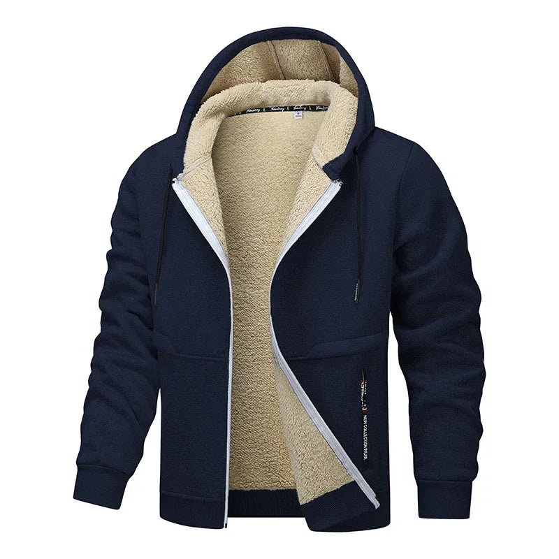Winter Fleece Sweatshirt Lässiger dicker warmer Sherpa-gefütterter Kapuzenpullover