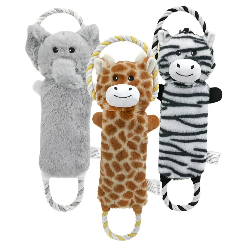 Peluche Animaux Rigolos Jouets à Mâcher Résistants aux Morsures pour Chiens