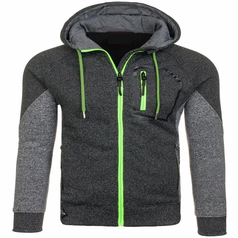 Herren-Langarm-Kapuzenpullover mit Brusttasche