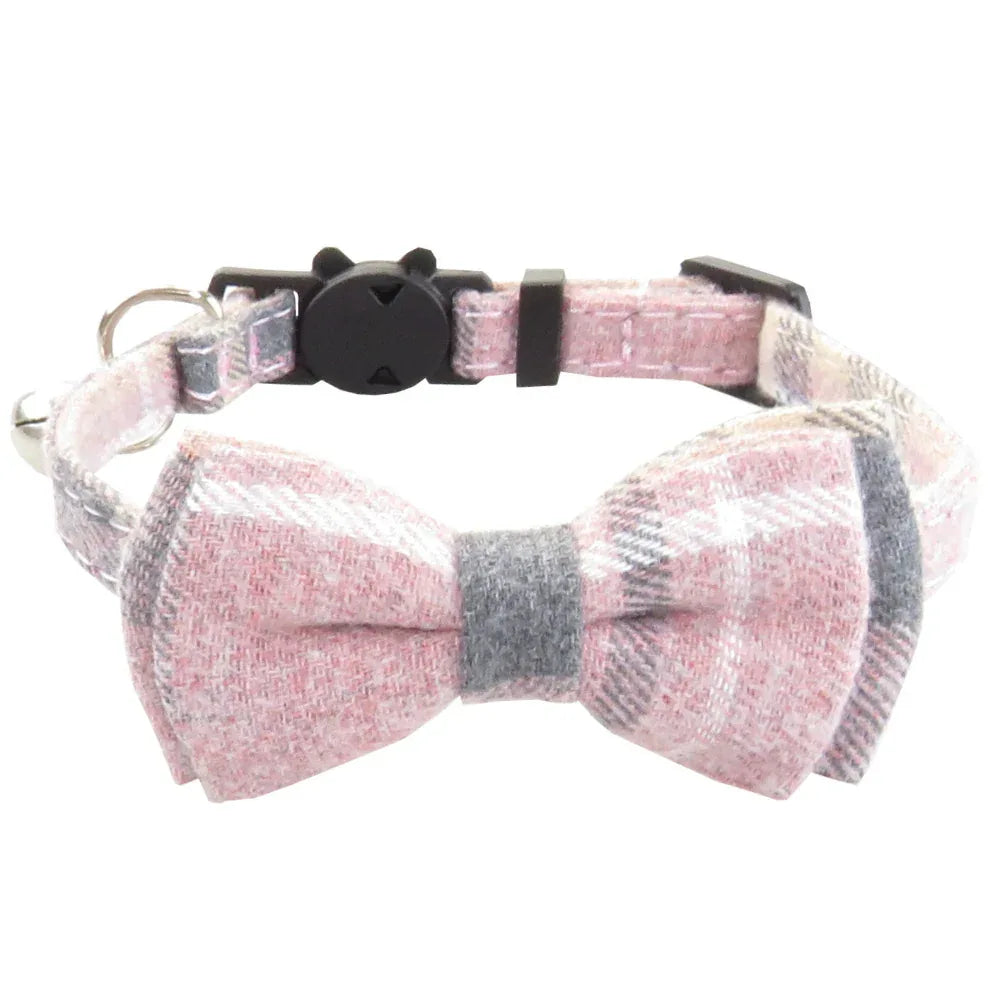 Collier réglable pour animaux de compagnie (chats et chiens) avec nœud papillon