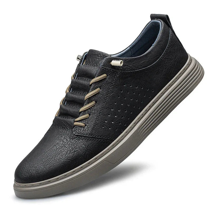 Ausgeschnittene atmungsaktive Schuhe Casual Frühling und Sommer Low-Top Rindsleder Oberfläche Mode-Sneaker