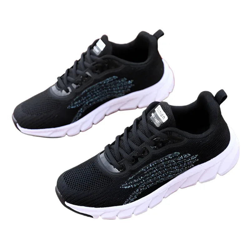 Herren- und Damen-Fliegengewebte Atmungsaktive Unisex-Laufschuhe Paar Freizeit-Sneaker