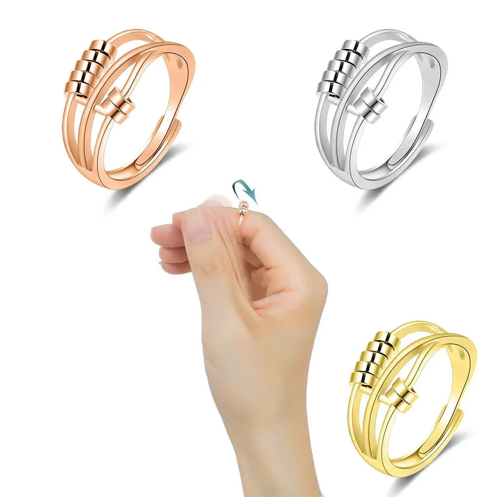 Bague créative ajustable et rotative