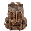 Studenten Rucksack Retro Rucksack Kordelzug Herren Ölwachs Canvas Tasche
